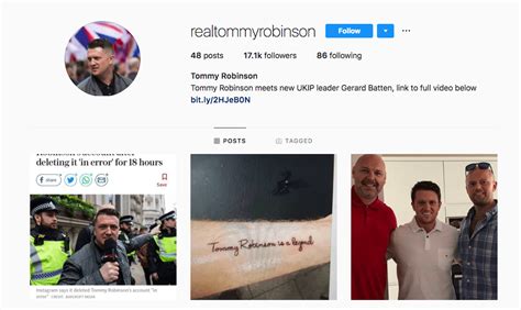 Instagram removed Tommy Robinson account by mistake